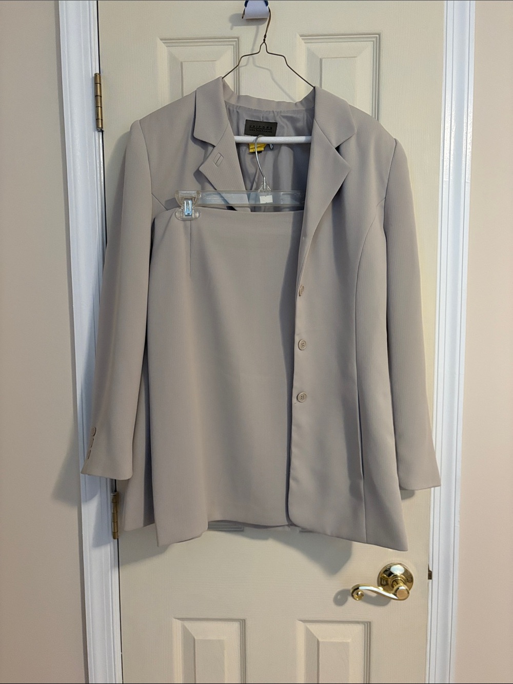JohnPaulRichard Women's Taupe Blazer and Skirt Set